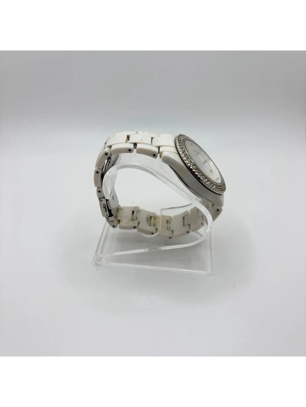 Fossil ES-2444 Women’s Bracelet Wristwatch Crystal Bezel Working New Battery